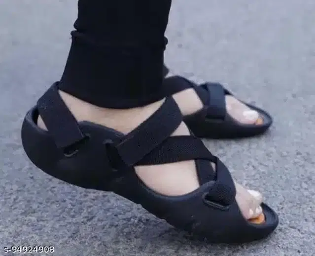 Daily Wear Sandals For Men (Black, 6)