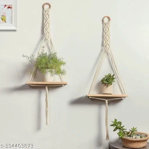 Wooden Hanging Wall Shelves For Home, White