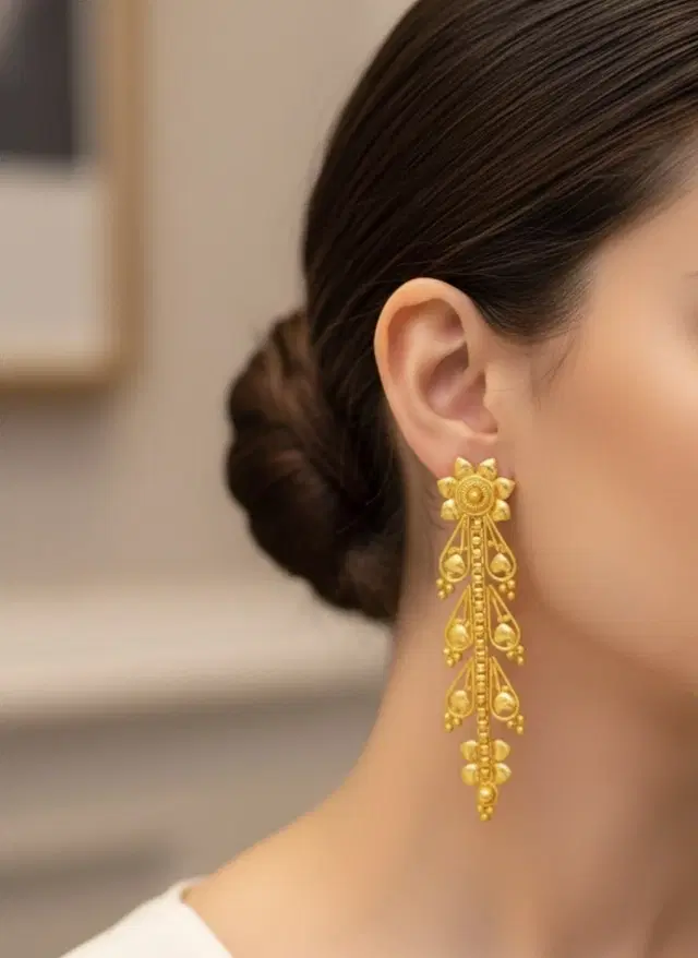 Alloy adjustable Earrings for Women & Girls, Gold