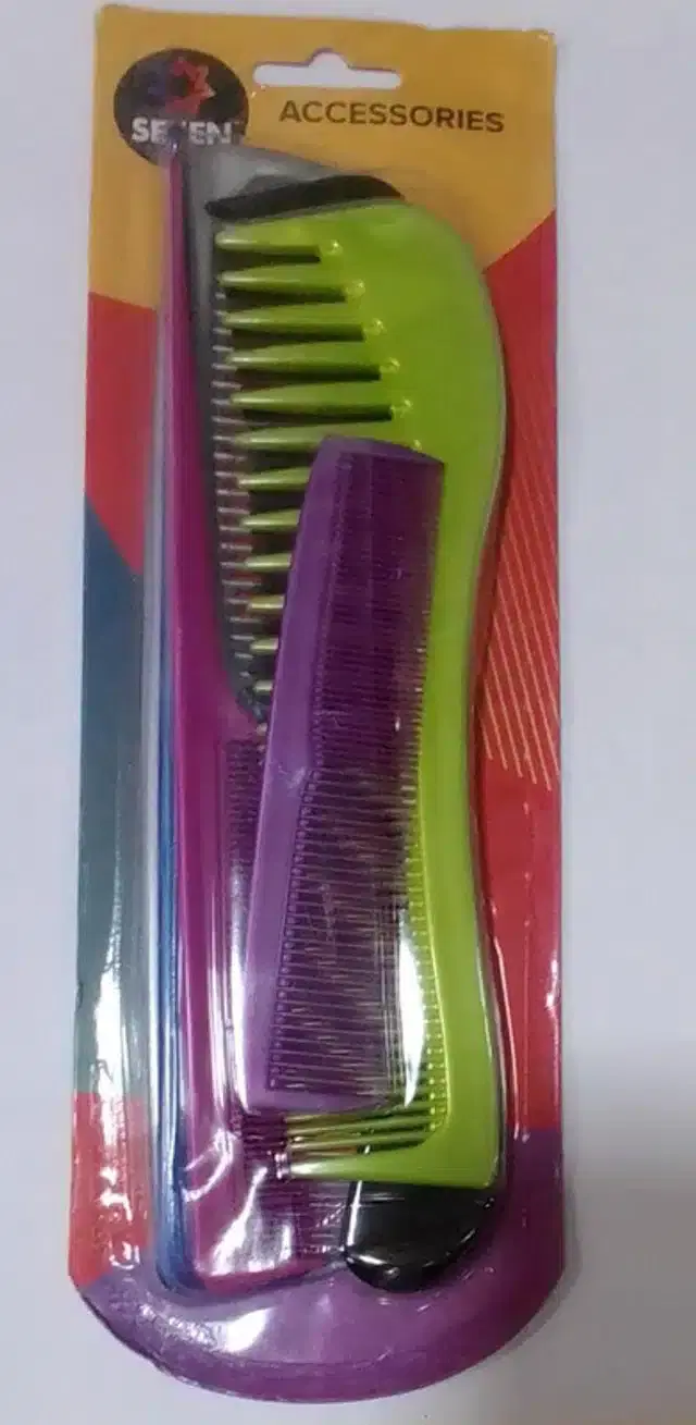 Hair Comb, Multicolor, Pack of 6