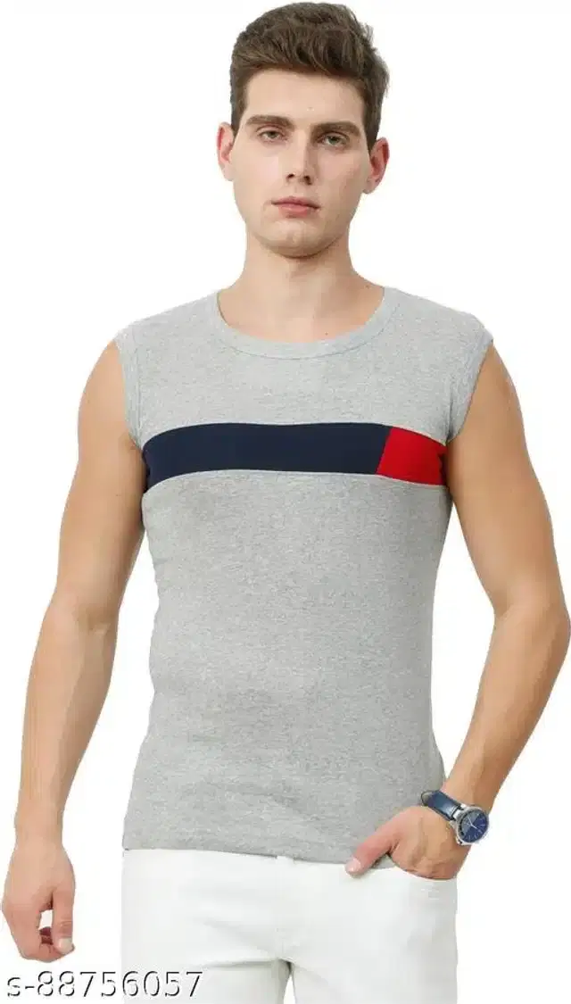 Cotton Gym Vest for Men (Grey, XL)