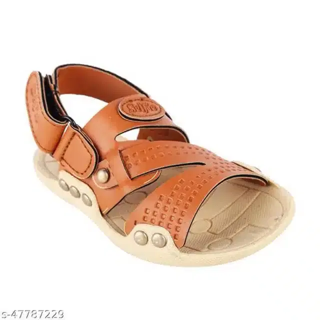 Velcro Sandals for Kids (Brown & Cream, 2-2.5 Years)