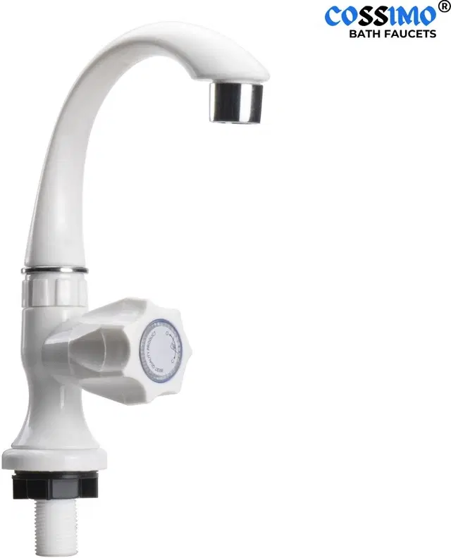 Plastic Swan Neck Tap with Foam Flow for Wash Basin, White