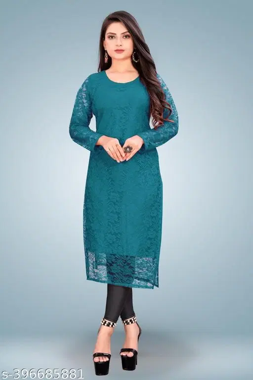Net Kurti for Women,  Blue  (S)