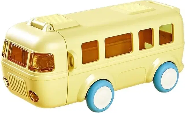 Plastic Bus Shape Sipper Bottle for Kids, Multicolor (1000 ml)