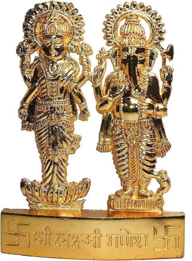 Metal Laxmi Ganesh Statue, Gold, A-1