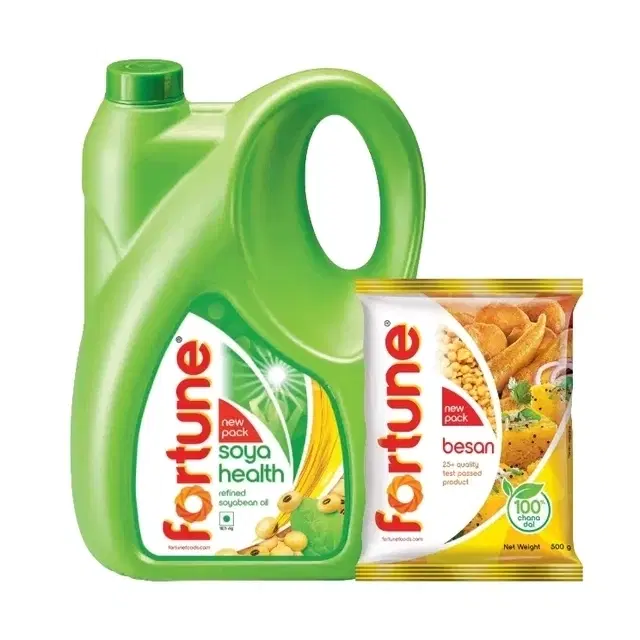 Fortune Soya Health Refined Soyabean Oil 4.550 kg + Free Besan 400 g
