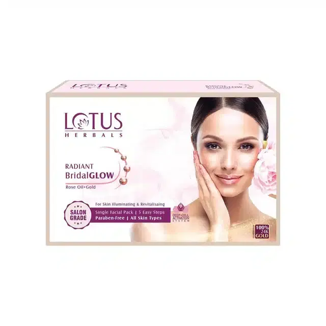 Lotus Herbals Radiant Bridal Glow Rose Facial Kit, 57 g
