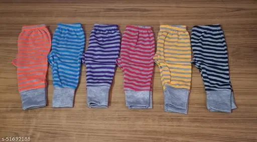 Woolen Thermal Bottomwear for Kids, Pack of 6 (Multicolor, 0-3 Months)