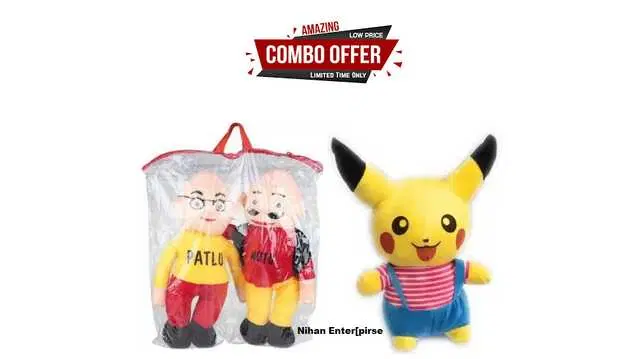 Nihan Gift Gallery Soft Toys combo for Birthday Gift for Kids, Multicolor, Pack Of 2, NG-05