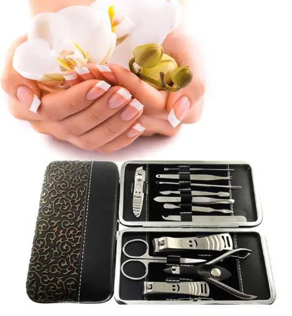 K K Enterprises Personal Pedicure Manicure Stainless Steel Nail Clipper Set With Case For Unisex, Pack Of 1, Multicolor, KKE-36