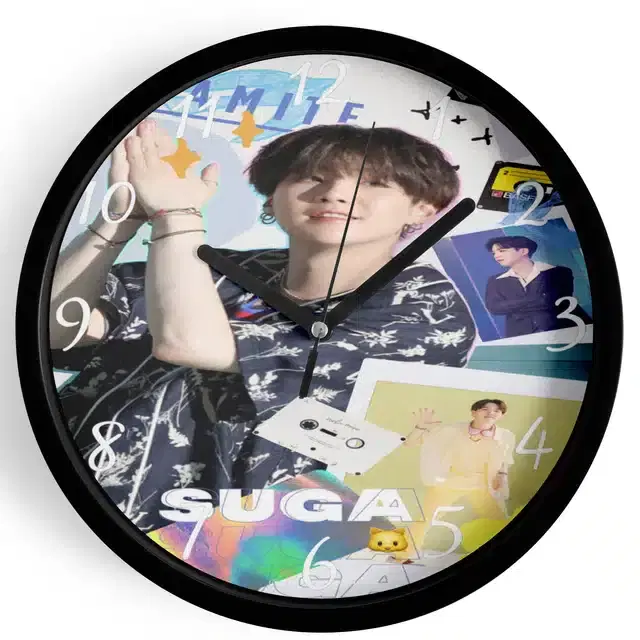 HD Printed Plastic Wall Clock, Multicolor, 10x10 Inches