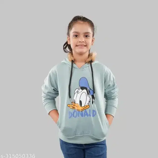 Full Sleeves Hoodies for Girls (Sea Green, 3-4 Years)