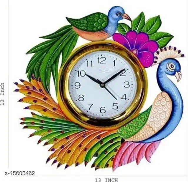 Wooden Wall Clock, Multicolor