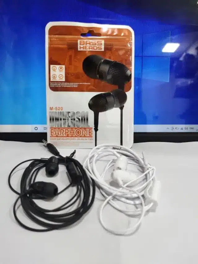 In Ear Wired Headphones, Pack of 2, Black & White