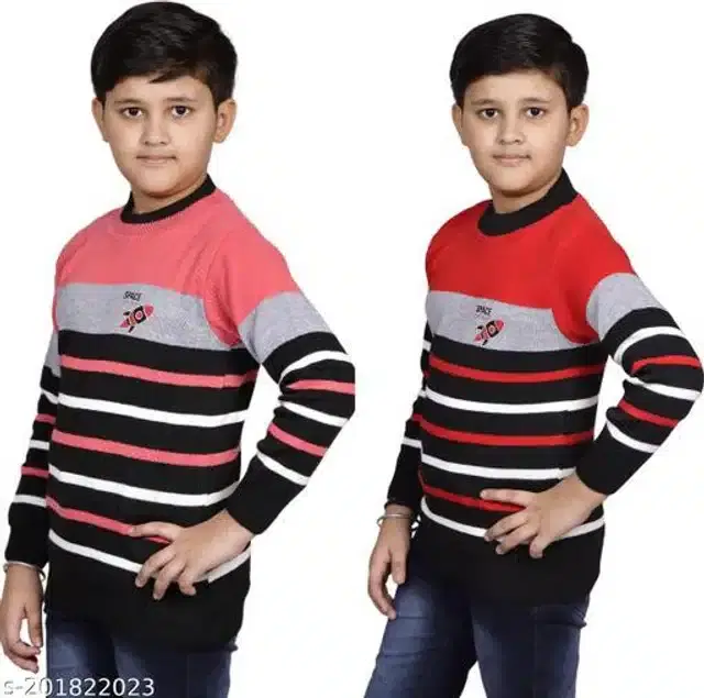 Woolen Sweaters for Boys, Pack of 2 (Multicolor, 8-9 Years)