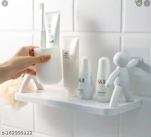 Plastic Bathroom Shelf, White