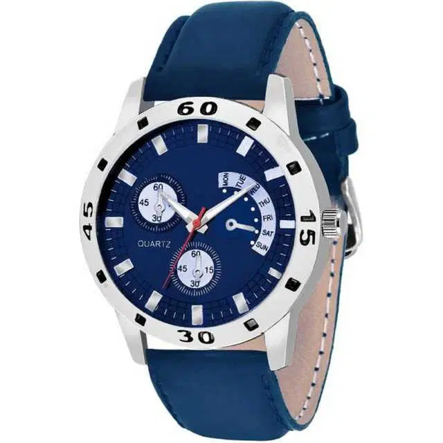 Casual Leatherette Analog Watch For Women (Blue) (MP-82)