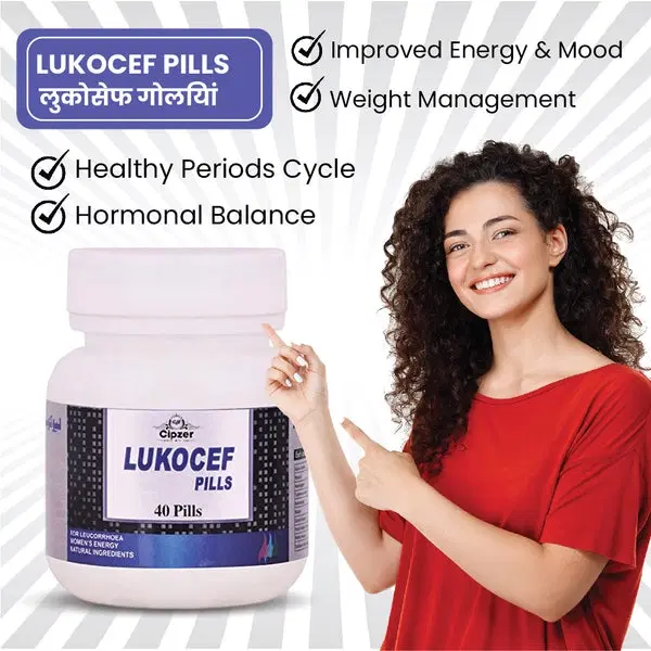 LUKOCEF PILLS 40pills, Ayurvedic White Discharge Fast Relief Pills., (Pack of 1)