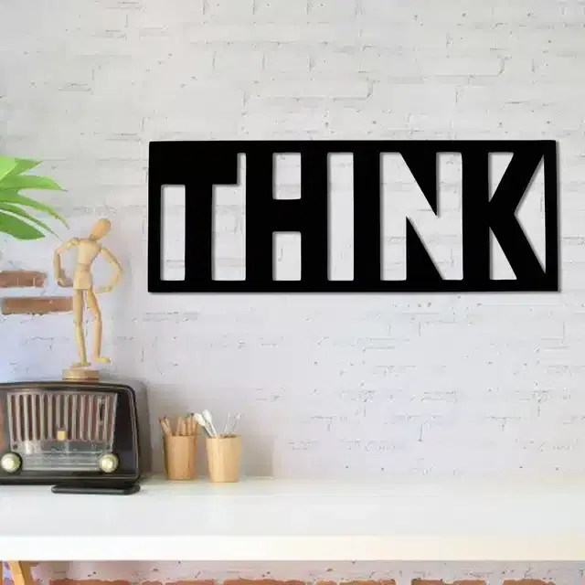Wooden Self Adhesive Wall Sticker, Black