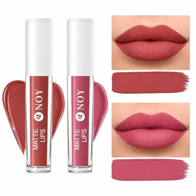 NOY Classic Nude Matte Lipstick, Brown Nude, Mauve Nude, 8 ml [Pack of 2]
