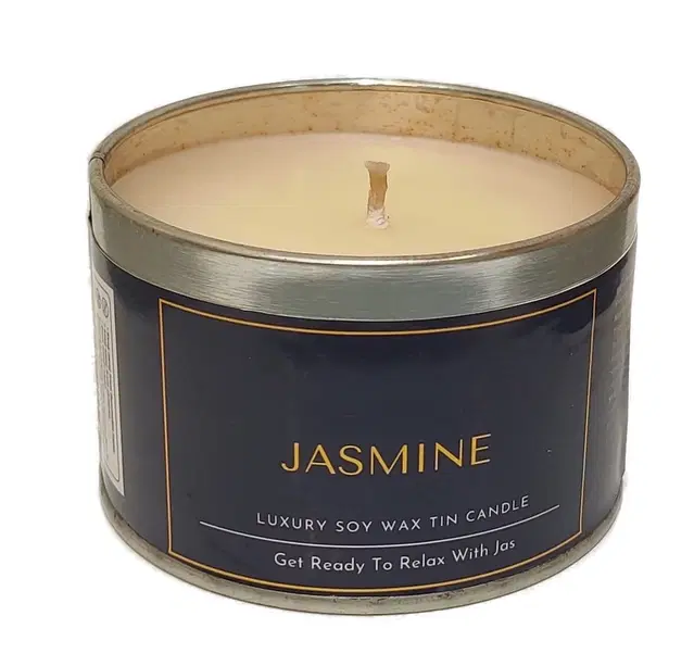 Flourish Decor Premium Jasmine Scented Tin Candle
