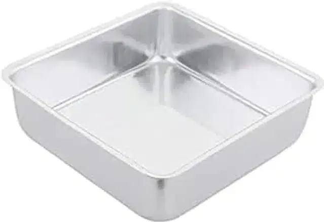 Aluminium Cake Mould Pans, Silver, Set of 3