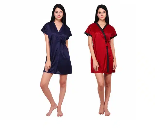 Babydolls for Women, Pack of 2 (Navy Blue & Maroon)