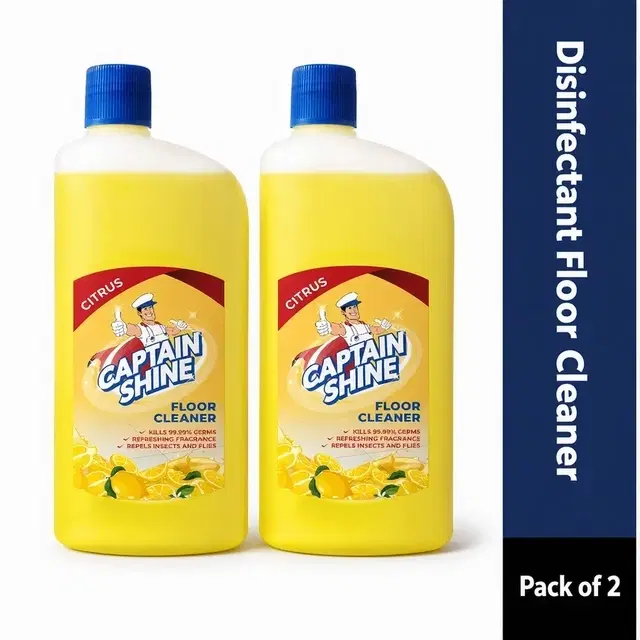 Captain Shine Disinfectant Floor Cleaner (Citrus) 2X500 ml (Pack of 2)