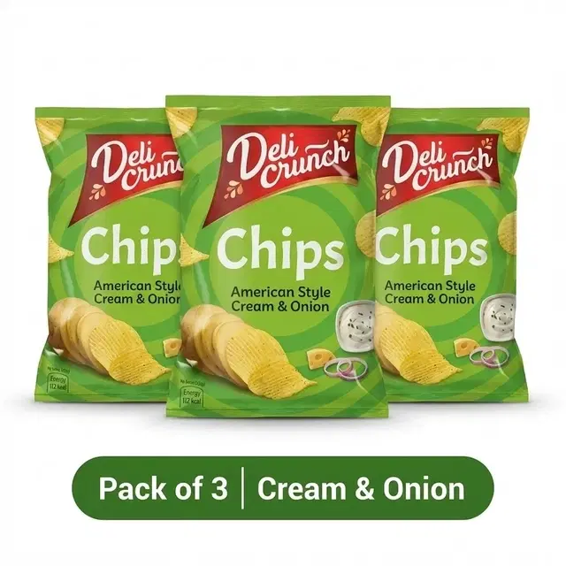 DeliCrunch Cream & Onion 50g (Pack Of 3)