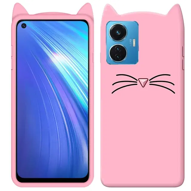 Silicone Mobile Back Cover for IQOO 12206 / IQOO_Z6 44W (Pink)