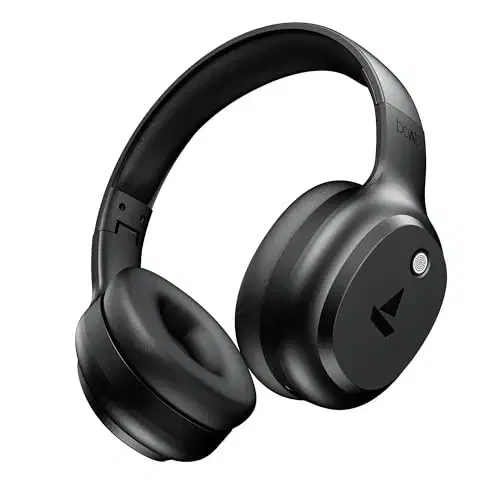 boAt Rockerz 421, 60H Battery, Low Latency(40Ms), 40Mm Drivers, ENx Tech, App Support, Bluetooth Headphones, Wireless Over Ear Headphone with Mic (Black Sabre)