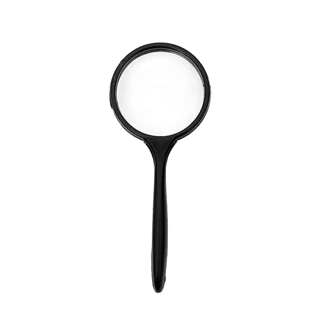 Reading Map Double Glass Antique Handheld Magnifier Glass, Black, 75 mm