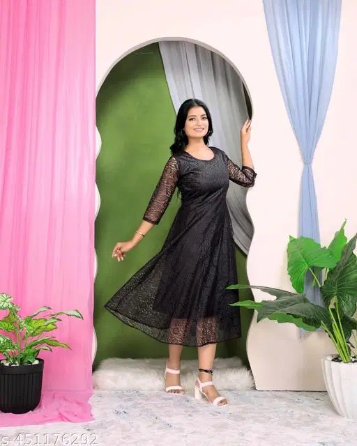 Net Gowns for Women,  Black  (S)