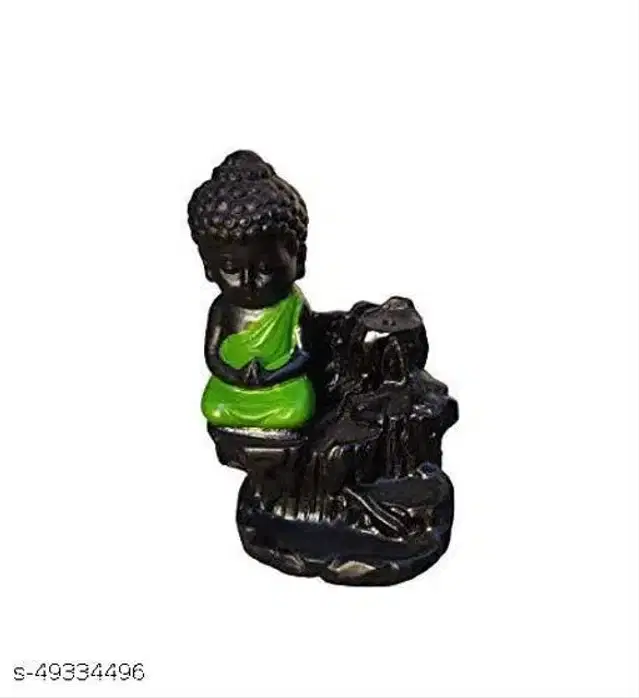Resin Gautam Buddha Idol, Black & Green