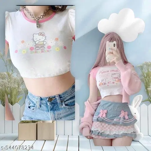 Cotton Blend Top for Women, White, Pack of 2 (XS)