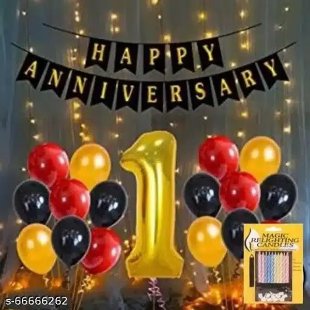 Anniversary Party Decoration Kit, Multicolor, Set of 42