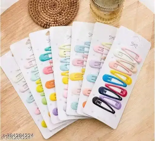 Attractive Tic Tac Hair Clip for Women & Girls, Multicolour, Pack of 20