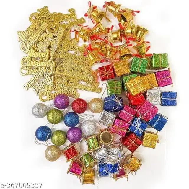 Christmas Tree Decoration Hanging Ornaments, Multicolor, Set of 98