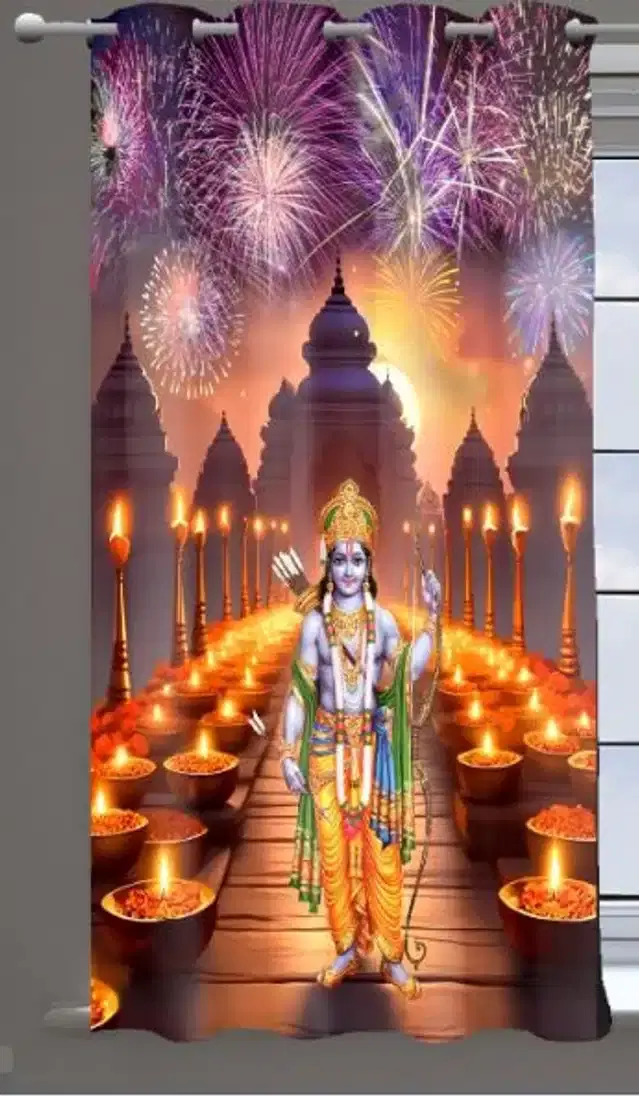 Polyester Room Darkening Window Curtain Curtain, Multicolor, 4x5 feet