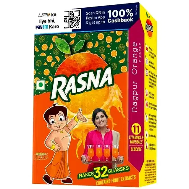 Rasna Fruit Fun Nagpur Orange 32 Glass (Monocarton)