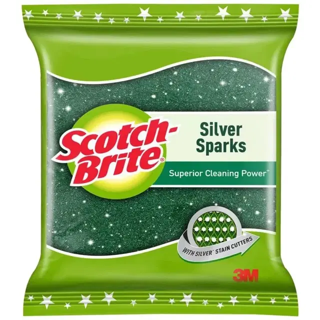 Scotch Brite Silver Spark Scrub Pad – 7 X 10 Cm | Tough & Long-Lasting Cleaning Pad Pack Of 3