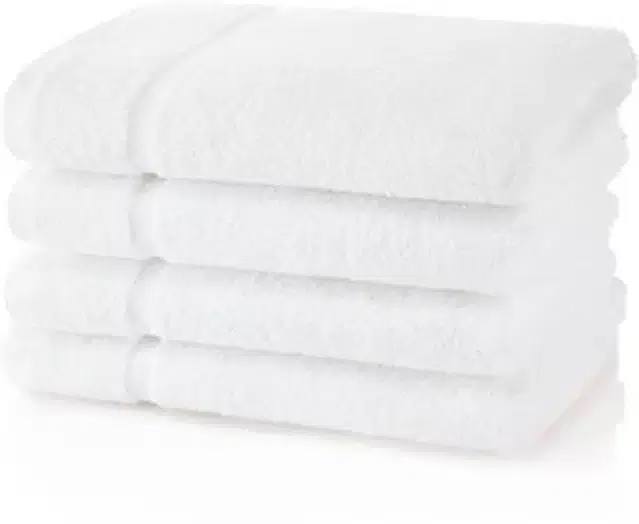 Cotton Bath Towel Set, White, Pack of 4