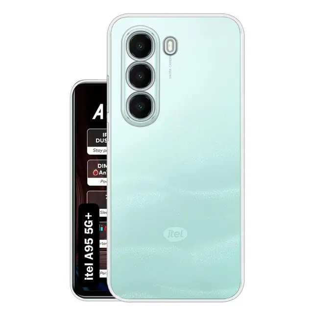 Rubber Back Cover For Itel A95 5G+, Transparent