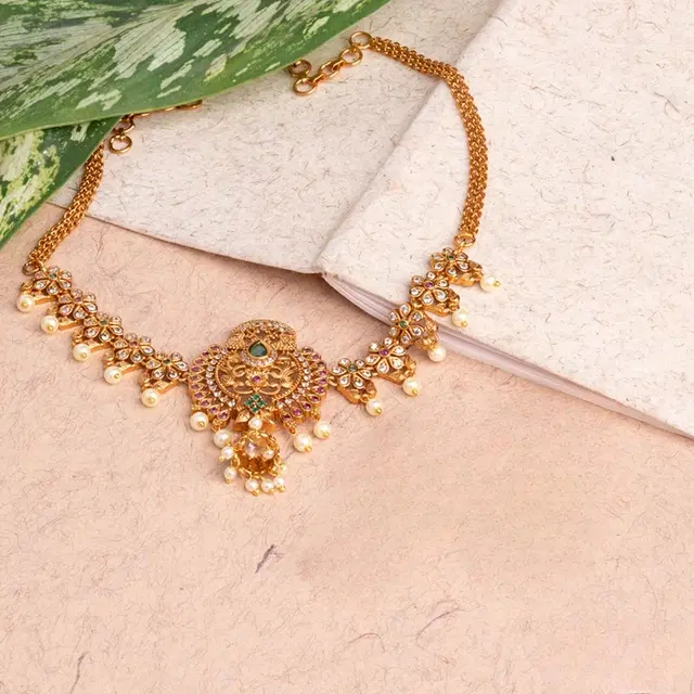 Zircon Gold-plated Jewellery Set for Women (Rose Gold, Free Size)