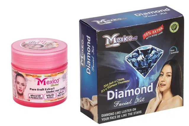 Maxico Herbs Diamond Facial Kit with Fruit Under Eye Cream, Pack of 2