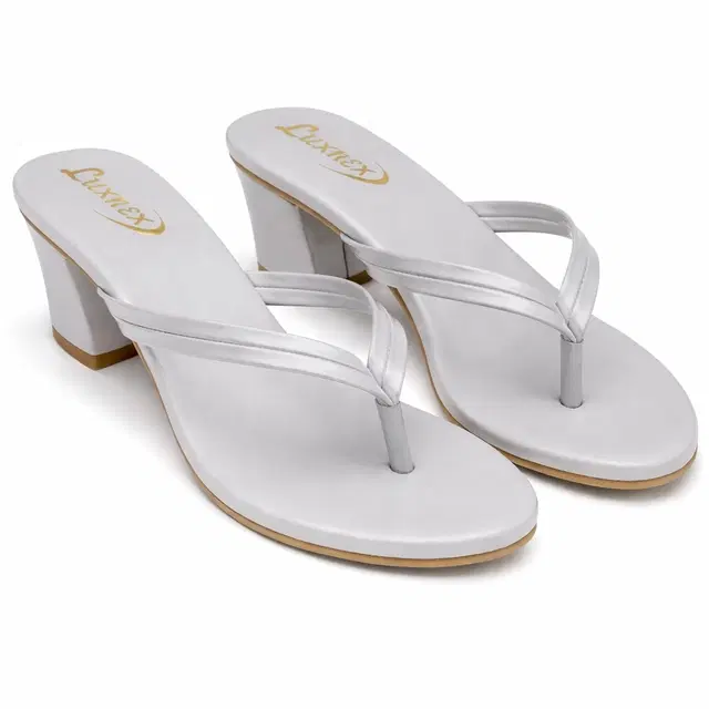 Solid Block Sandals for Women (Grey, 3)