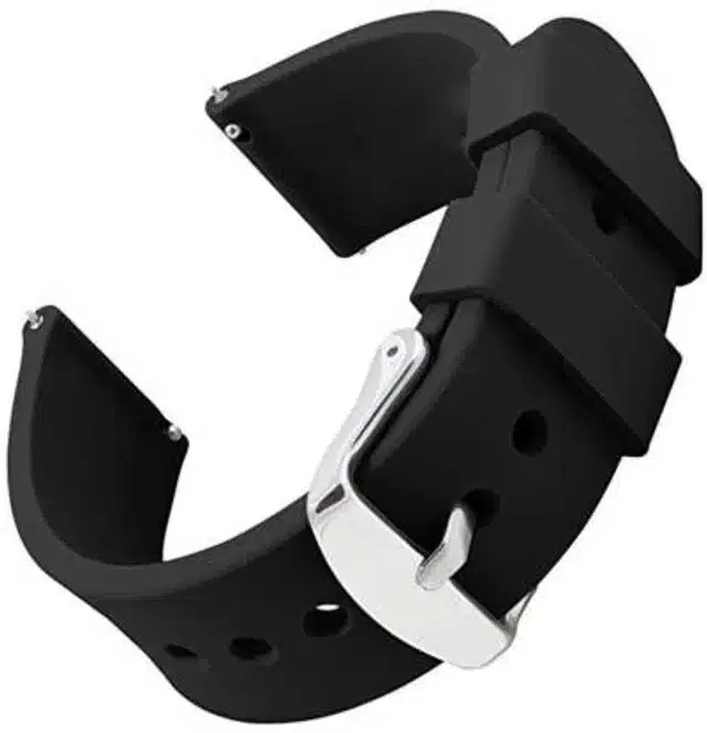 Silicone Watch Straps for Smartwatch, Black, 22 mm