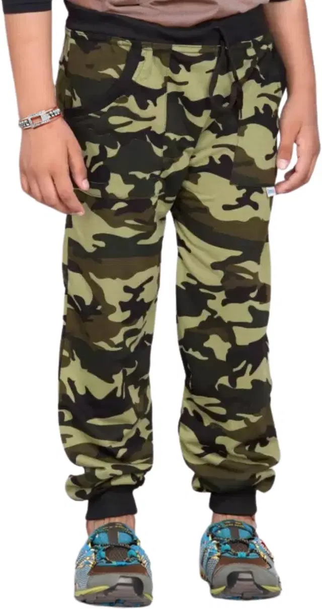 Cotton Blend Regular Fit Trackpants for Boys & Girls (Green, 6-7 Years)