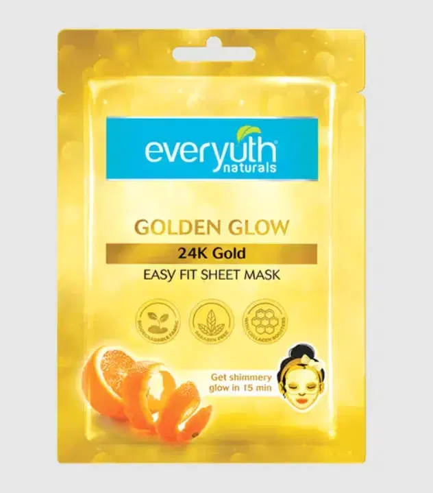 Everyuth Naturals Golden Glow 24K Gold Sheet Mask 25 ml